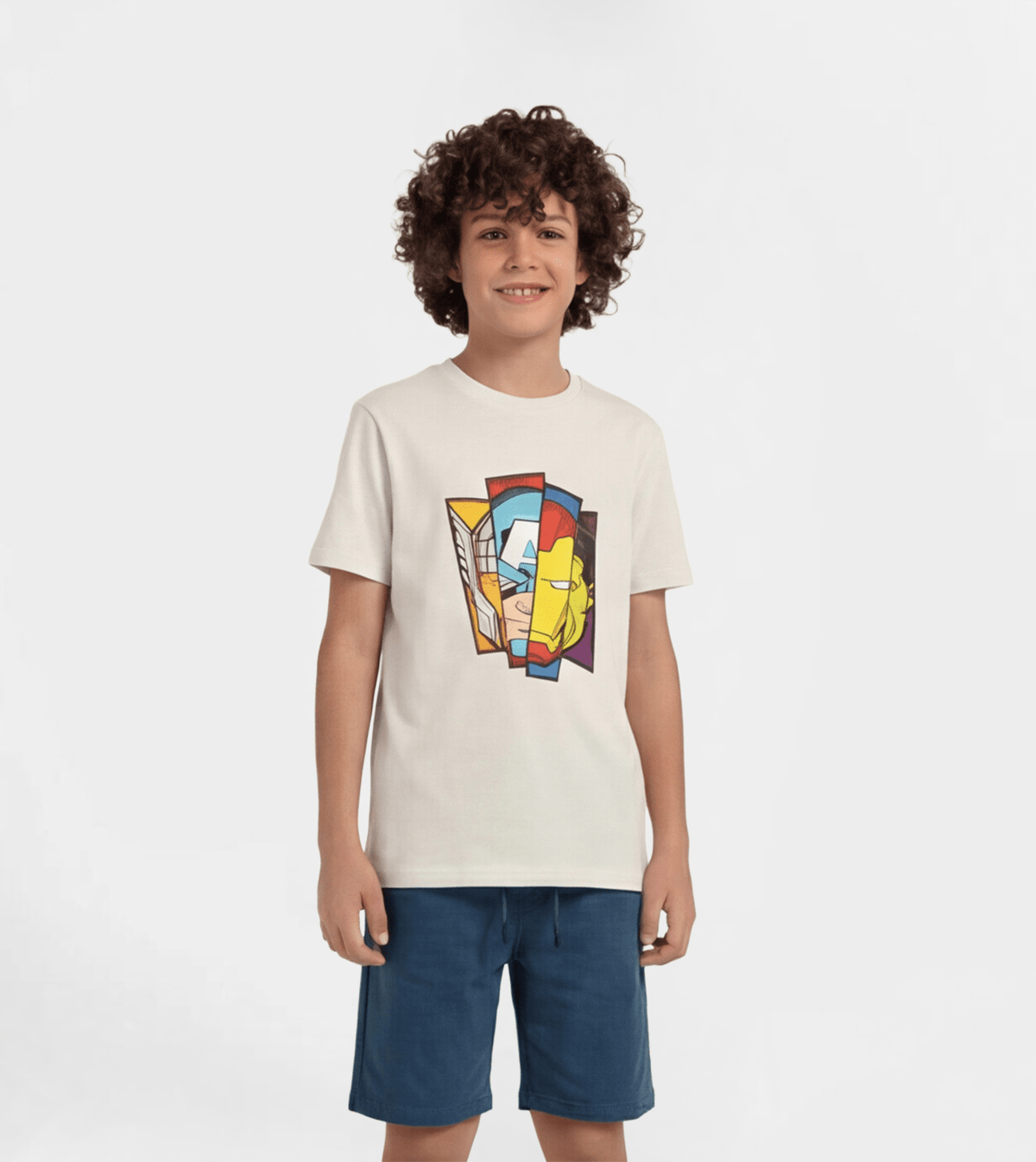 Boy Cotton Graphic Set - Red Cotton