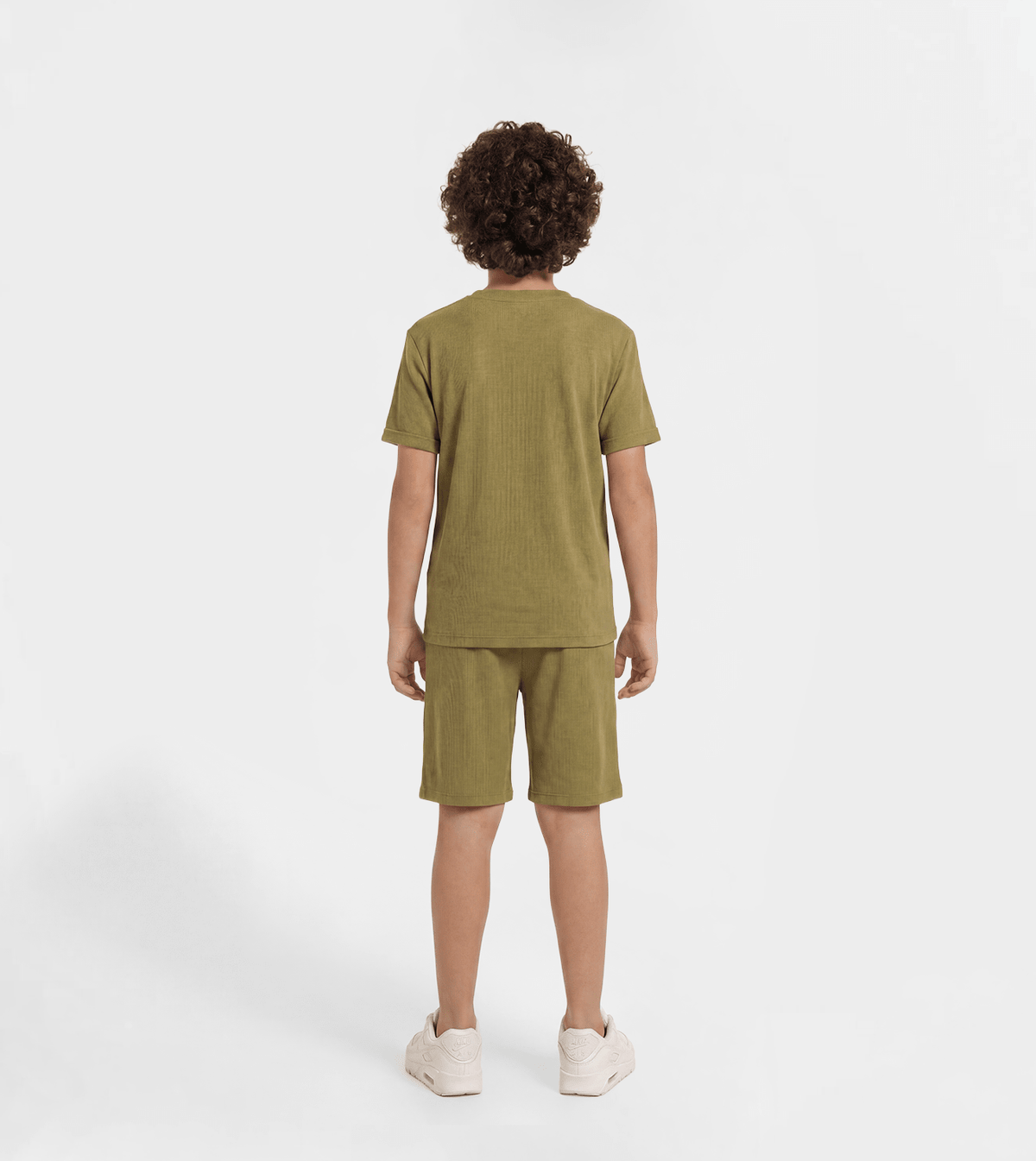 Boy Jacquard Short Set - Red Cotton