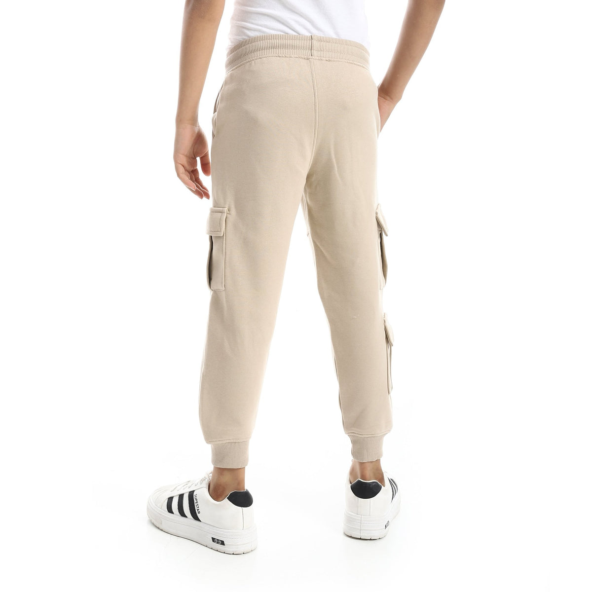 Boy’s beige Jogger Sweatpants - Red Cotton