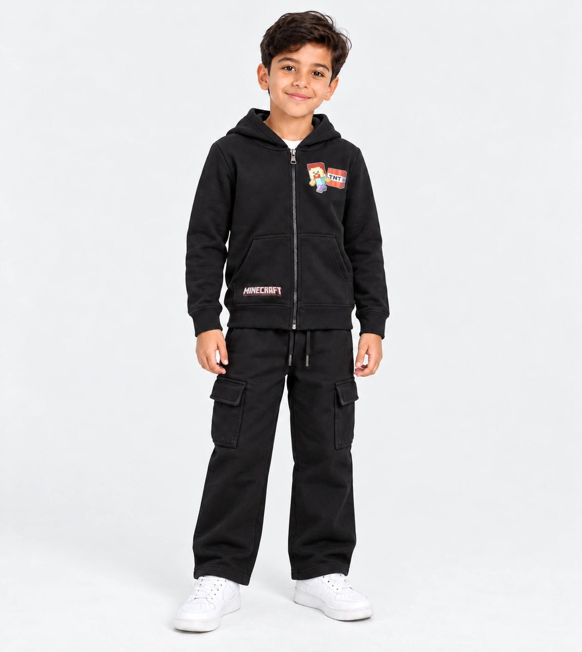 Boys’ Black Hooded Pajama Set | Red Cotton - Red Cotton
