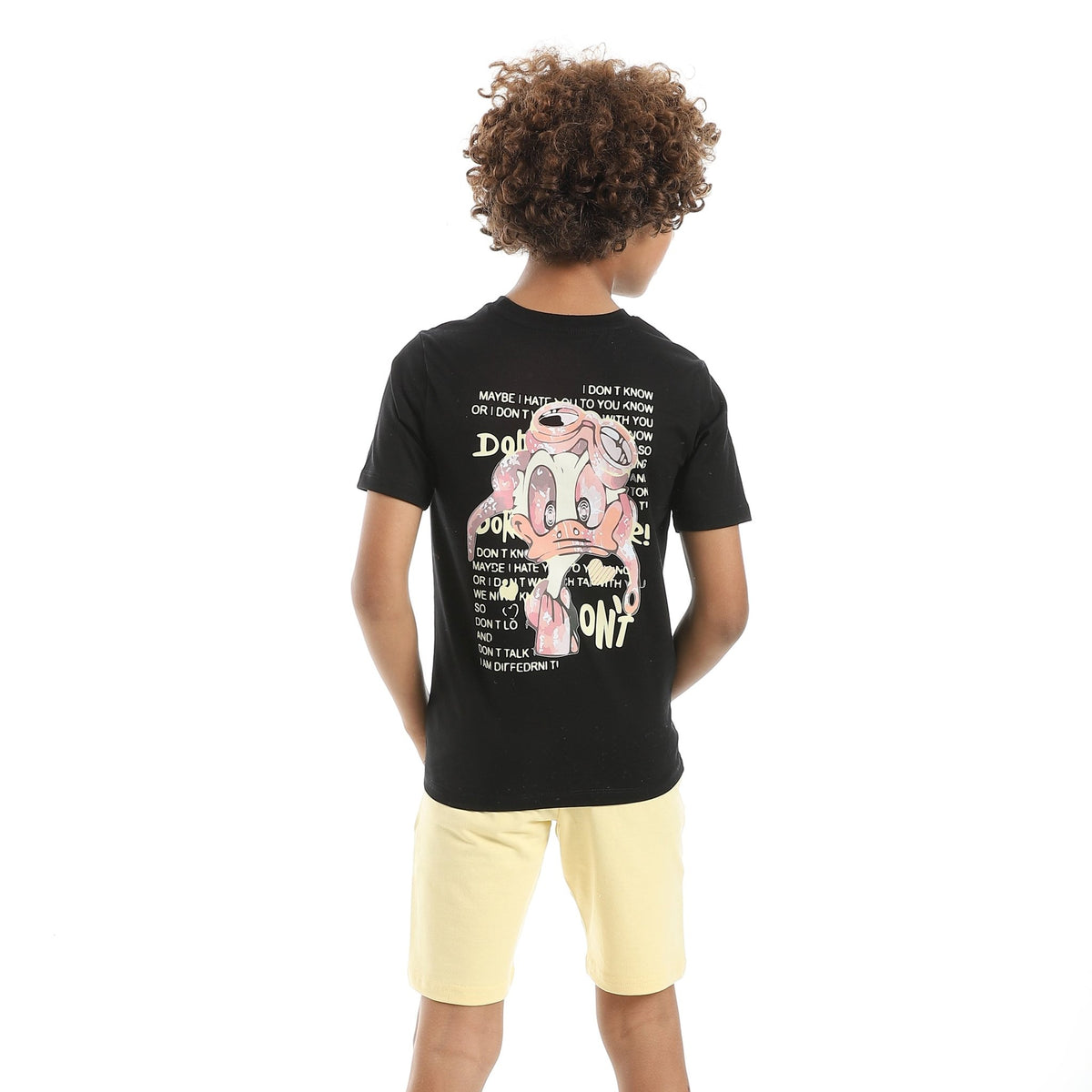 Boy's Jacquard Pajama Set with Printed - Red Cotton