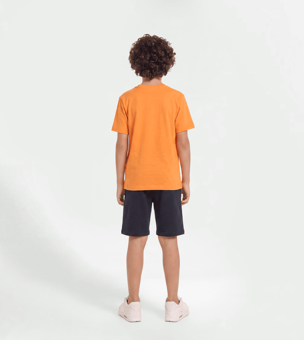 Boys’ Milton Pajama Set – Orange Shorts with Chest Print - Red Cotton