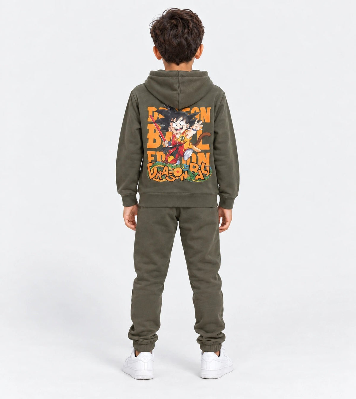 Boys’ Olive Green Hoodie Pajama Set | Red Cotton - Red Cotton