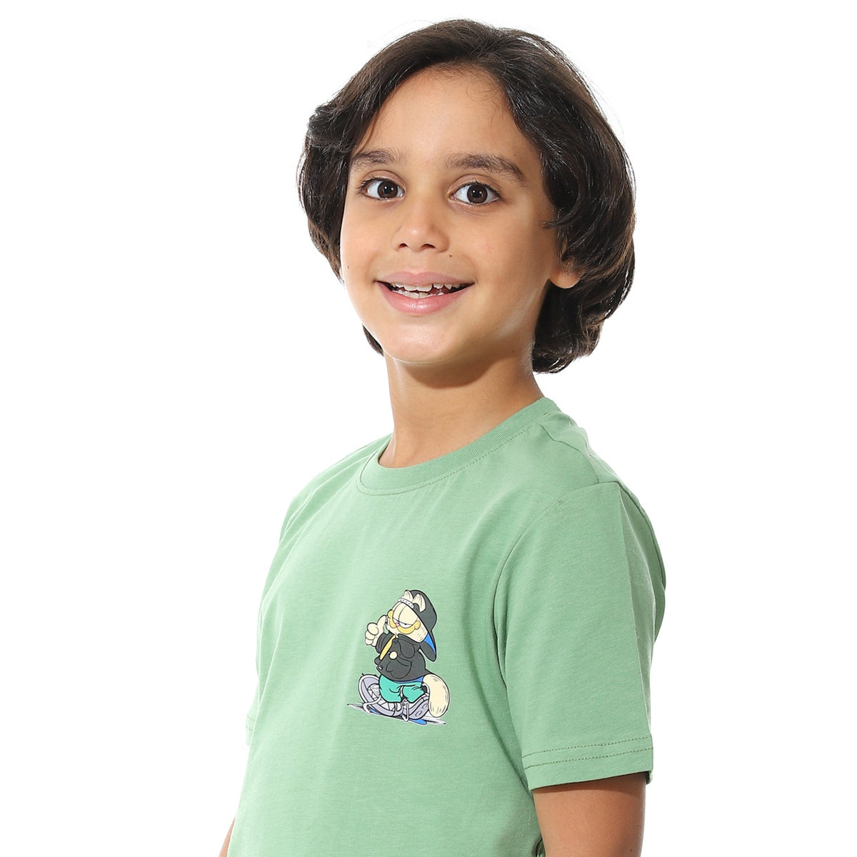 Boys Printed Colorful Summer & Pajama Shorts Set - Green - Red Cotton