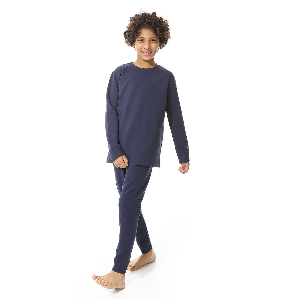 Boys Thermal Set Padded inside - Navy Blue - Red Cotton