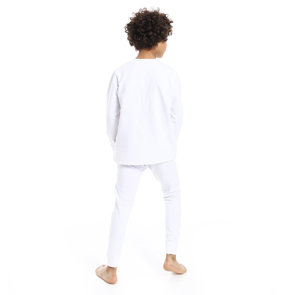 Boys Thermal Set Padded inside - White - Red Cotton