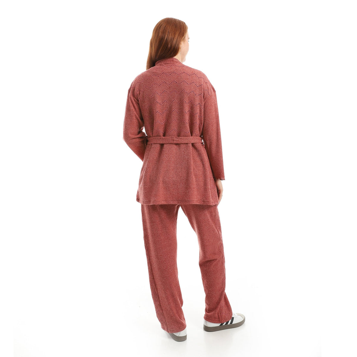 Casual Relax Fit Homewear Set - Red Cotton