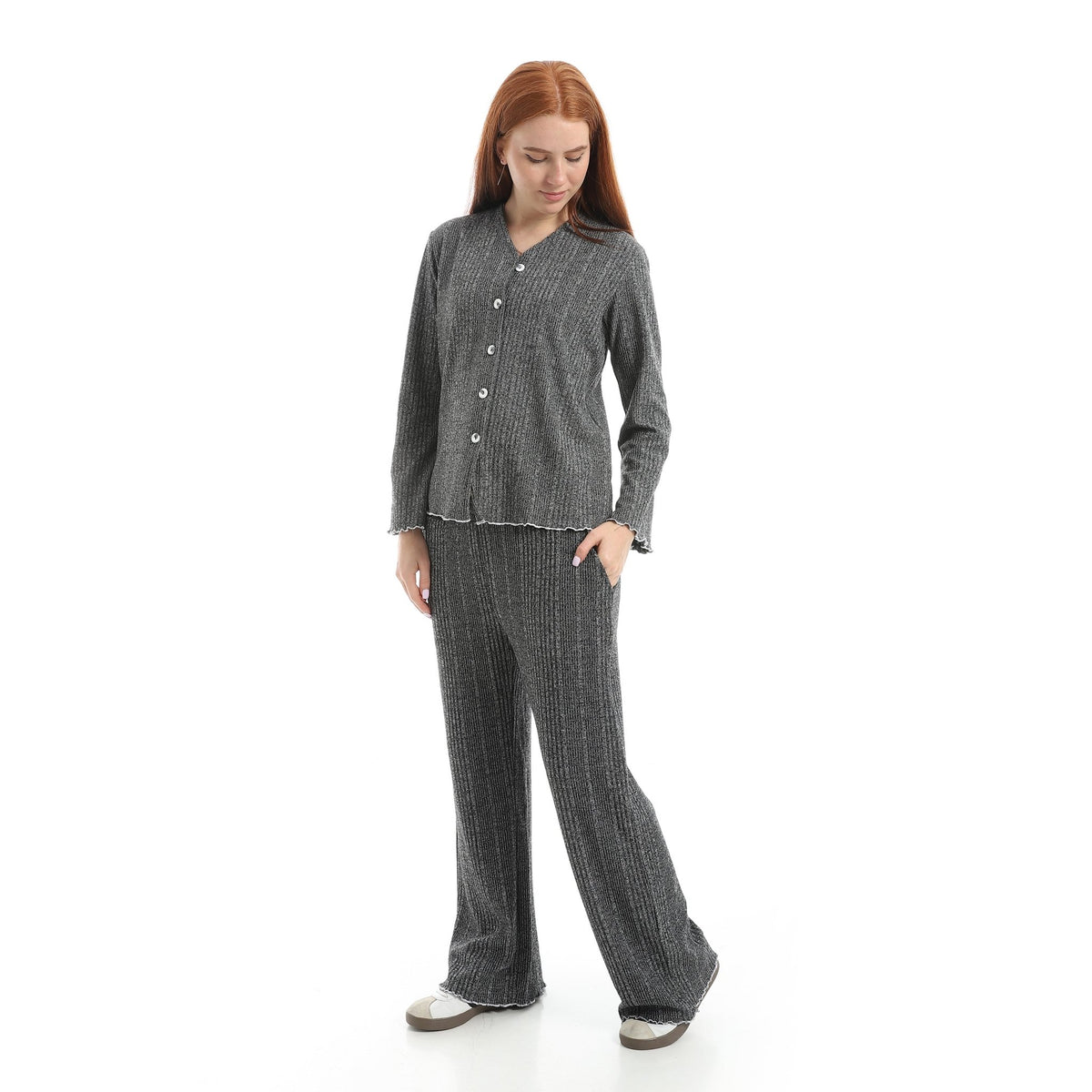 Casual Relax Fit Homewear Set Red Cotton - Red Cotton
