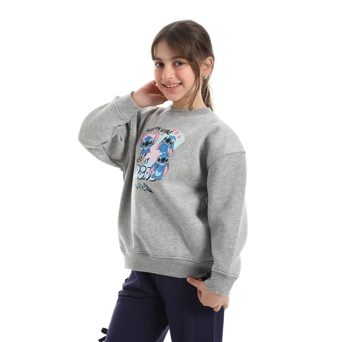 Disney Stitch Girl's "Happy Vibe" - Red Cotton