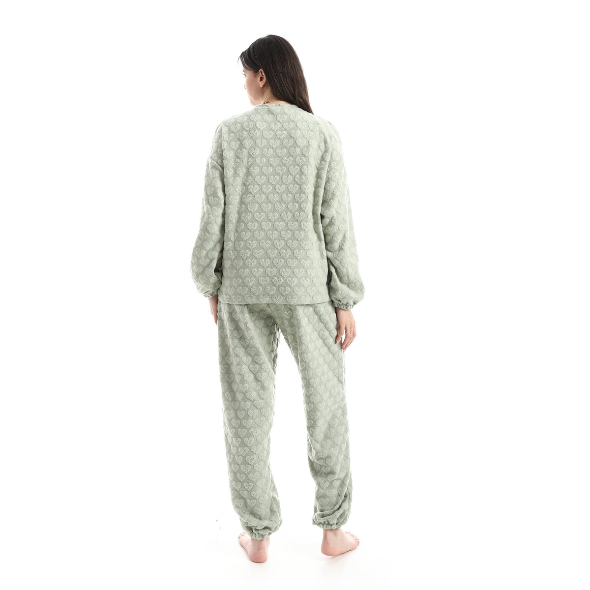 Dreamy Stars & Moon Embossed Pajama Set - Red Cotton