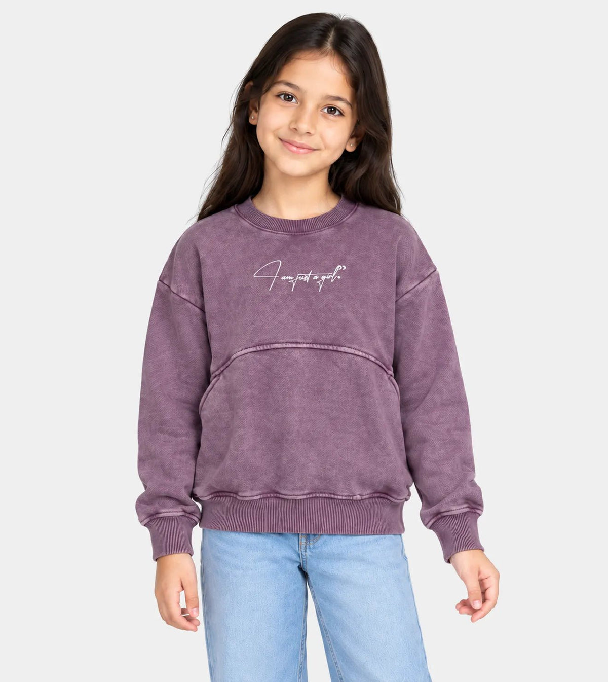 Girls’ Burgundy Garment-Dyed Cropped Top | Red Cotton - Red Cotton