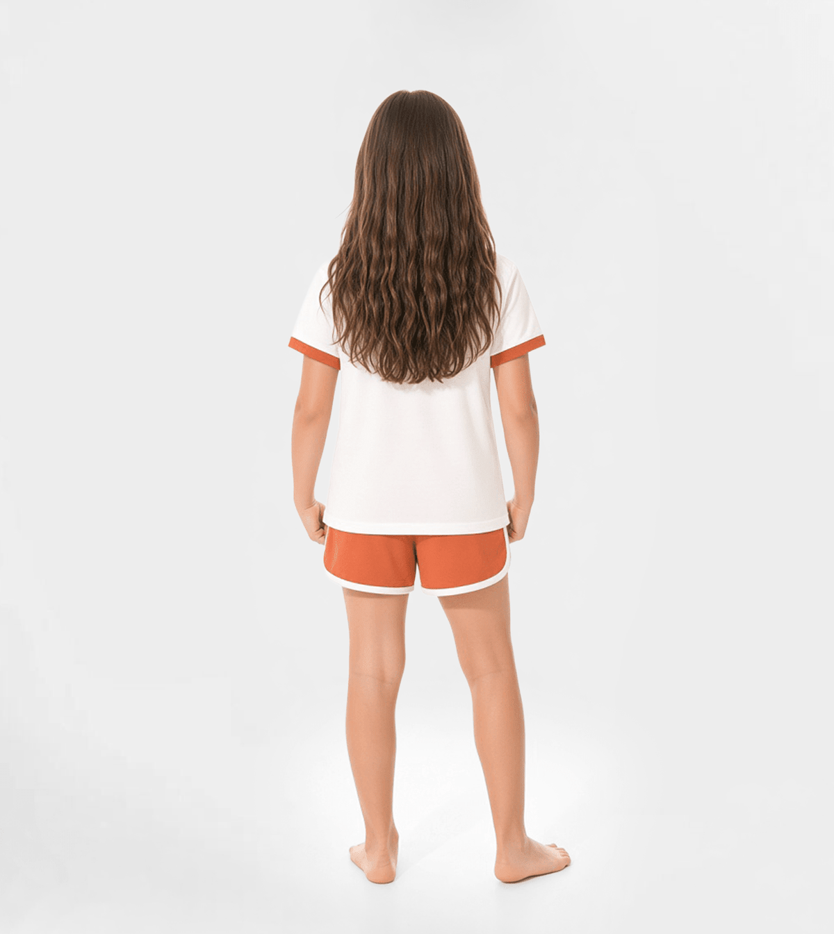 Girls’ Casual Summer Shorts Set - Red Cotton