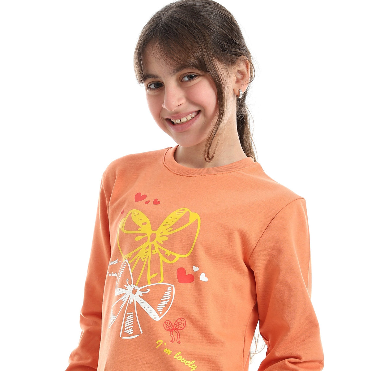 Girl's Lounge Pajama Set - Red Cotton