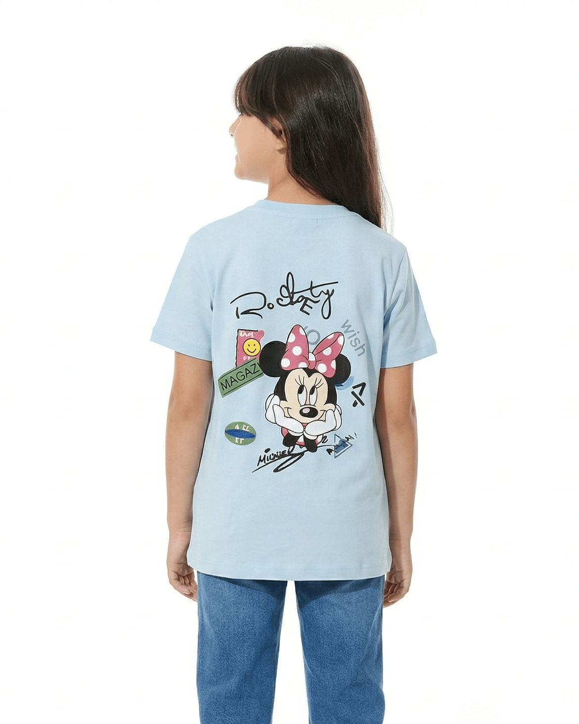 Girls Minnie Mouse Graphic Tee - Red Cotton