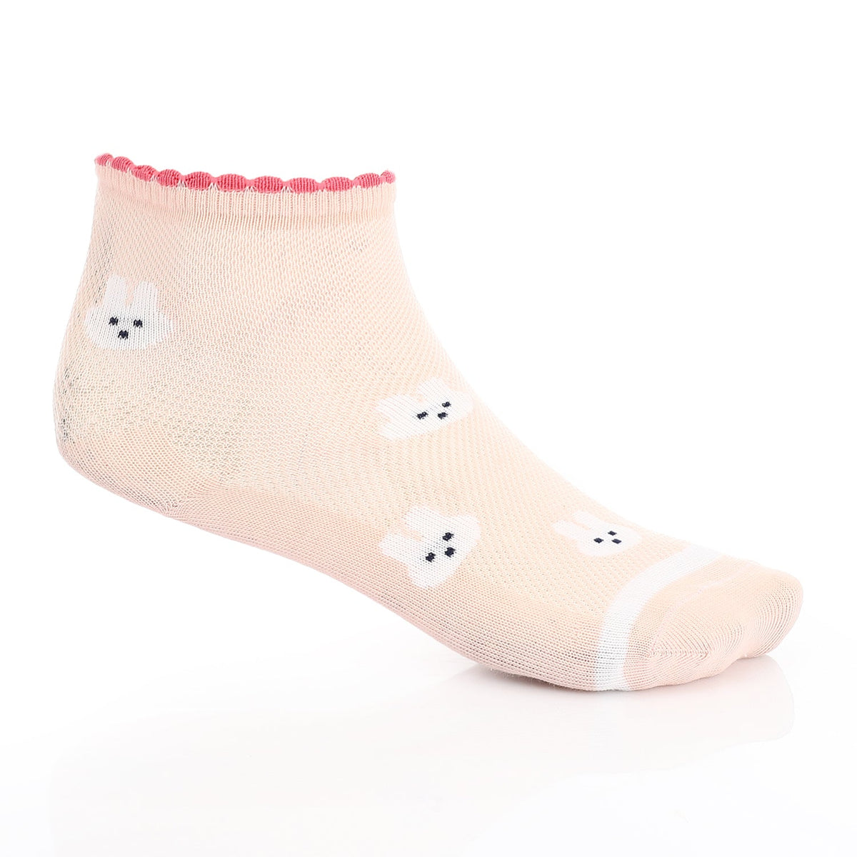 Girl's No Show Socks - Simon - Red Cotton