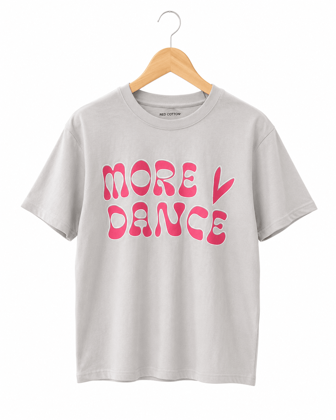 Girls' Oversized Silver Short Sleeve T-Shirt - Red Cotton