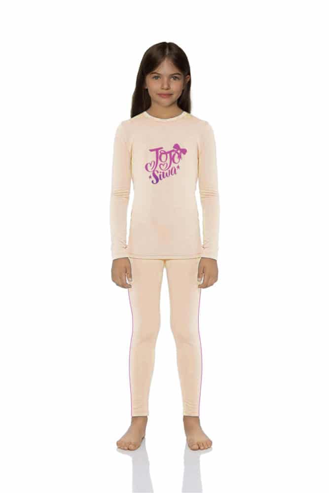 Girls Thermal Set - Biege - Red Cotton