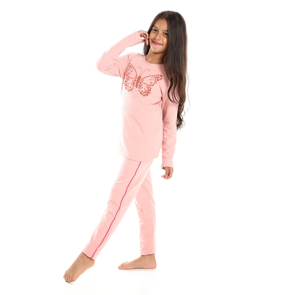 Girls Thermal Set - Kashmiere - Red Cotton