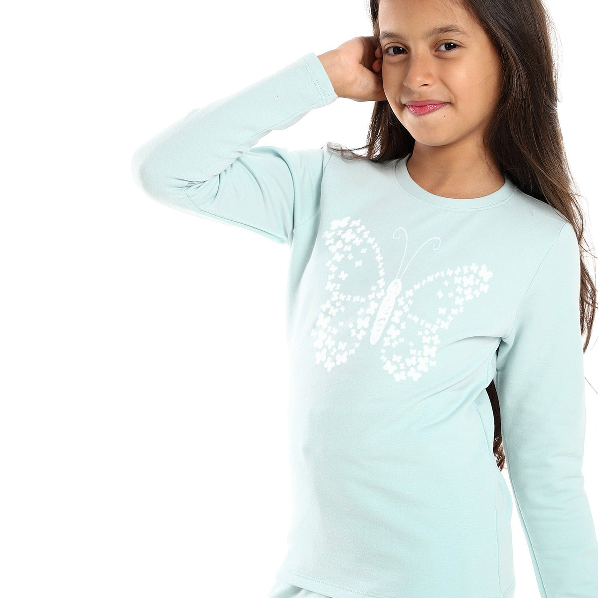 Girls Thermal Set - Light Blue - Red Cotton