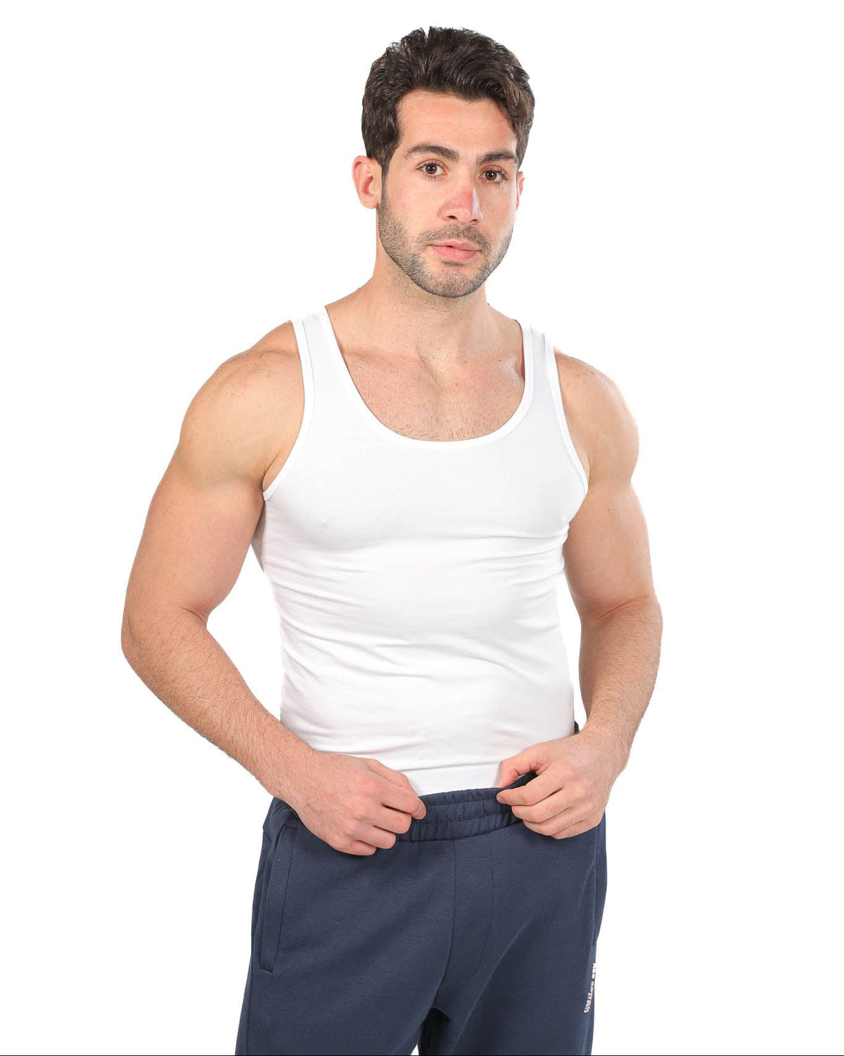 Lycra Sleeveless Undershirt For Men - Red Cotton