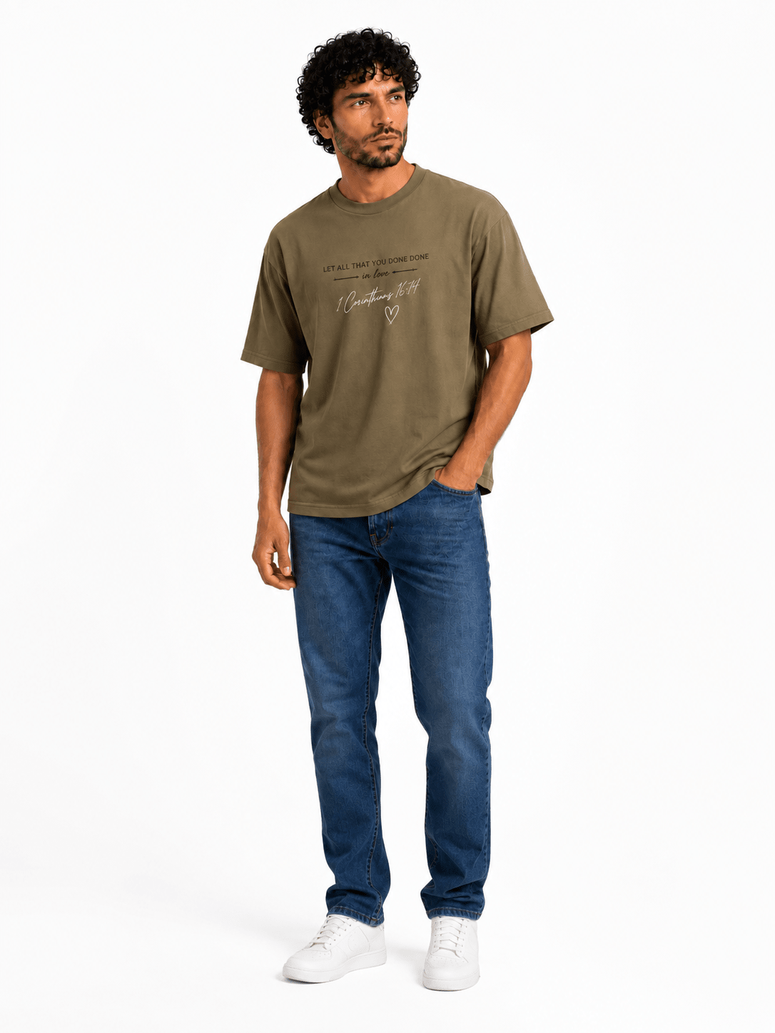 Men "Charity" Graphic T-Shirt - Red Cotton