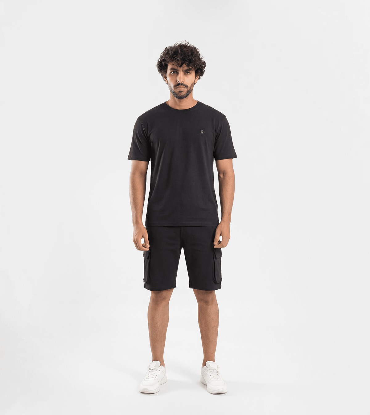Men Essential Cargo Shorts Set - Red Cotton