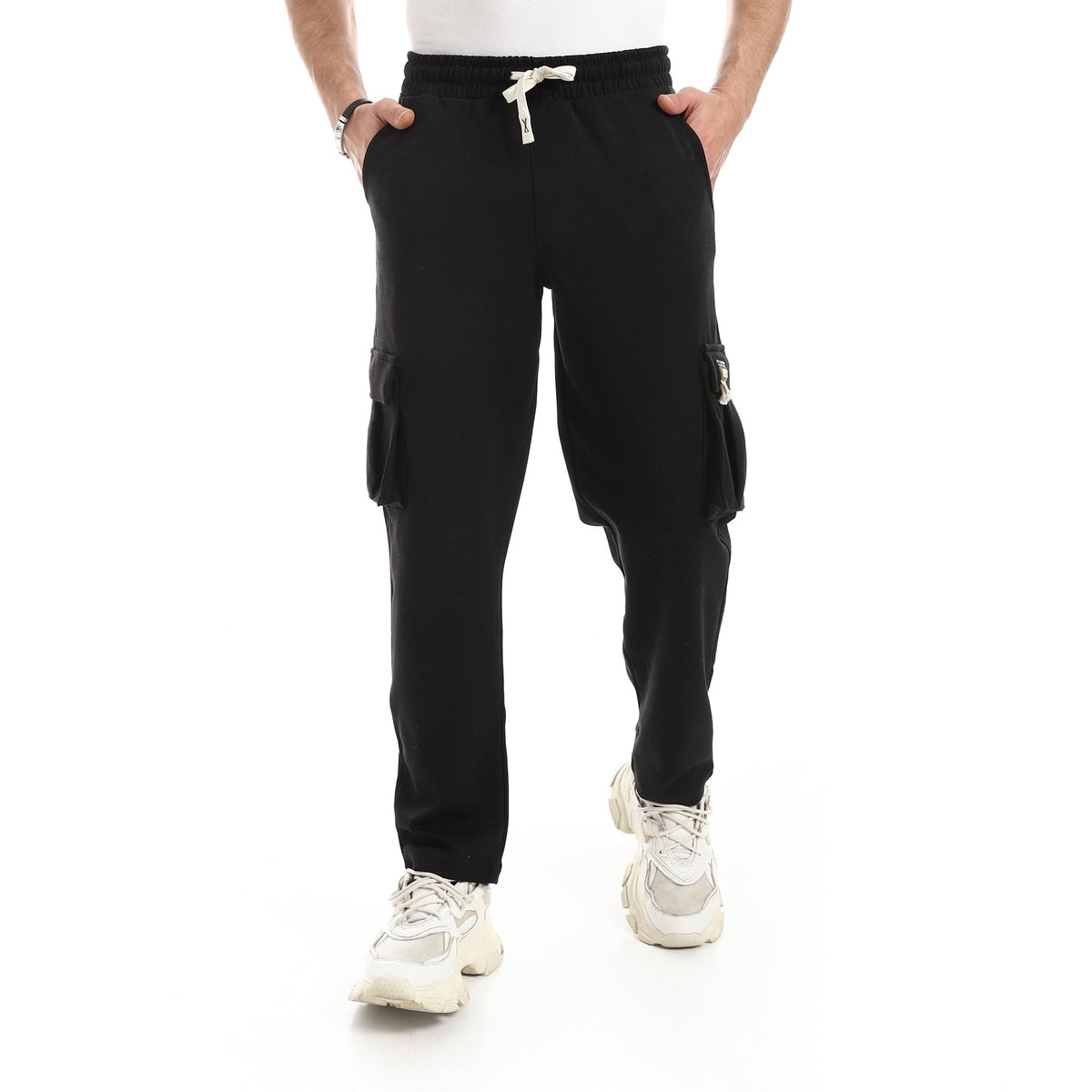 Men Essential Multi-Pocket Cargo Joggers - Red Cotton