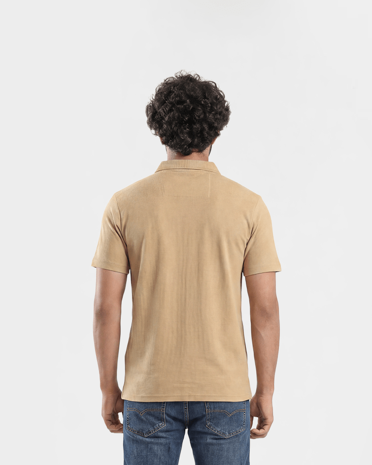 Men Jacquard Polo T-Shirt - Red Cotton