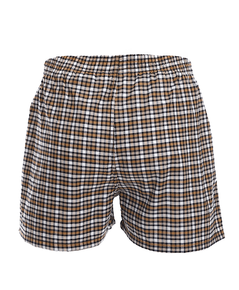 Men Stylish Comfy Lite Plaid Boxer Brown - Red Cotton