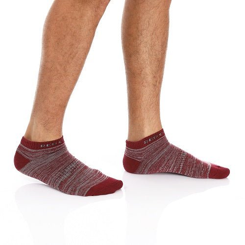 Men's Ankle Socks - Low - Cut, Sporty - Dark Red - Red Cotton