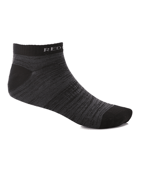 Men's Ankle Socks - Low - Cut, Sporty - Grey - Red Cotton