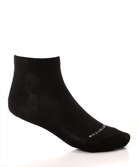 Men's Black Cotton Ankle Socks - Red Cotton