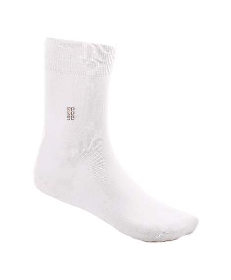 Men's Classic Bamboo Socks - White - Red Cotton