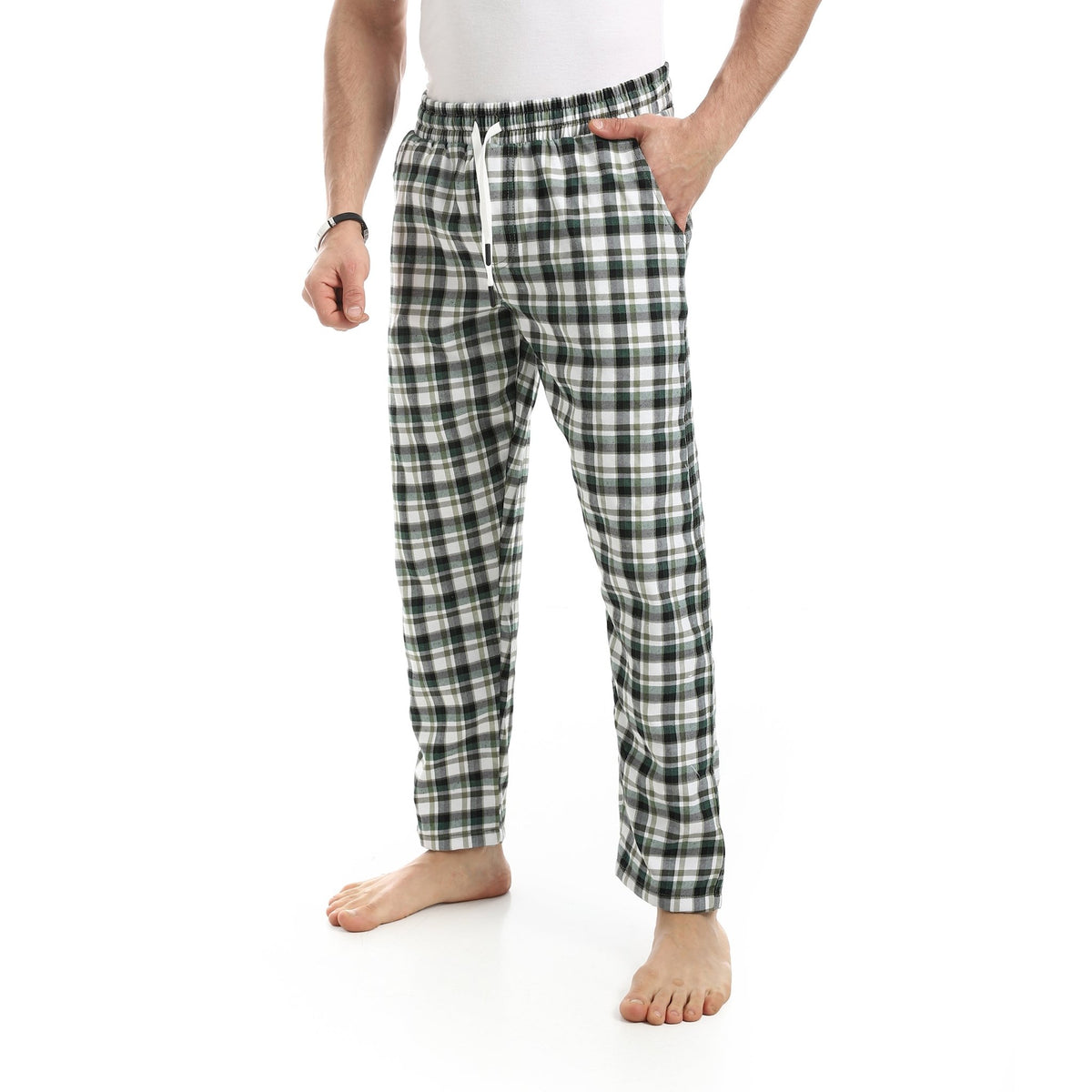 Men’s Classic Plaid Pajama Pants - Red Cotton
