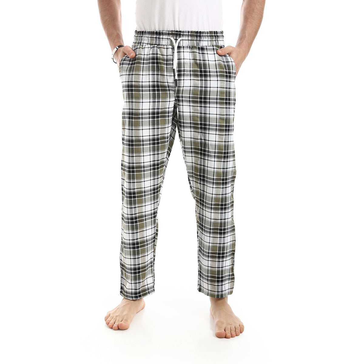 Men’s Classic Plaid Pajama Pants - Red Cotton