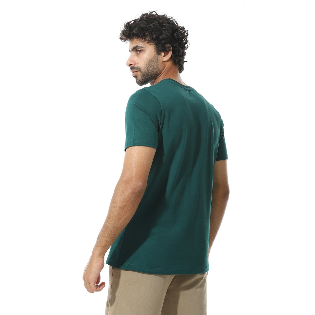 Men's Cotton Regular Fit T-Shirt- Green - Red Cotton