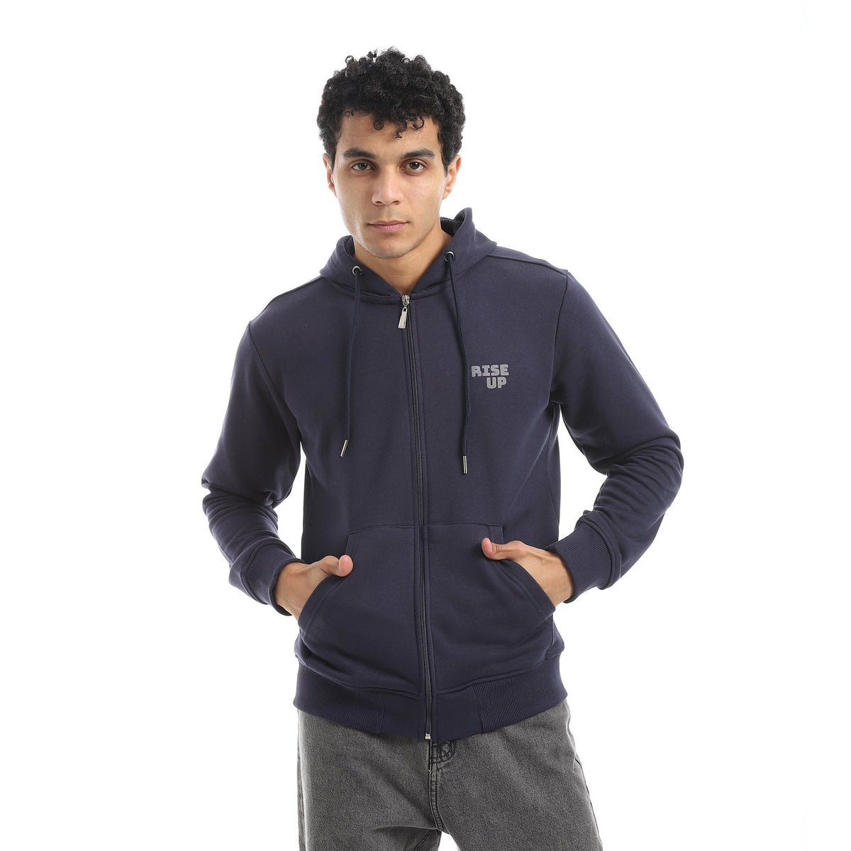 Men’s Full Zip Sweatshirt Red Cotoon - Red Cotton