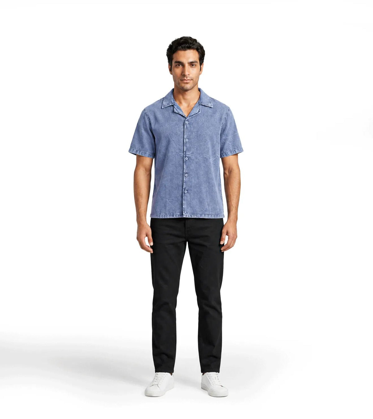 Men’s Garment-Dyed Linen Shirt - Red Cotton