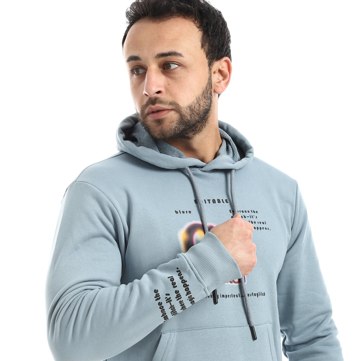 Men’s Graphic Pullover Hoodie - Red Cotton