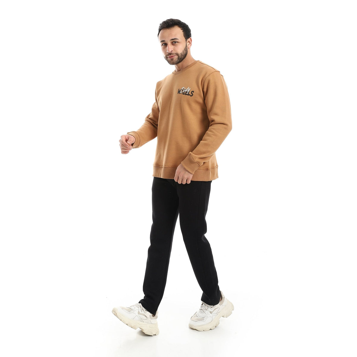 Men's Graphic Sweatshirt & Jogger Set - Red Cotton