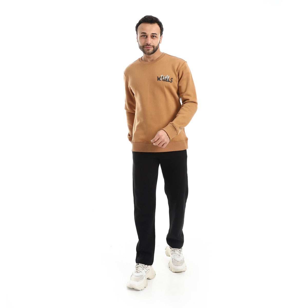 Men's Graphic Sweatshirt & Jogger Set - Red Cotton