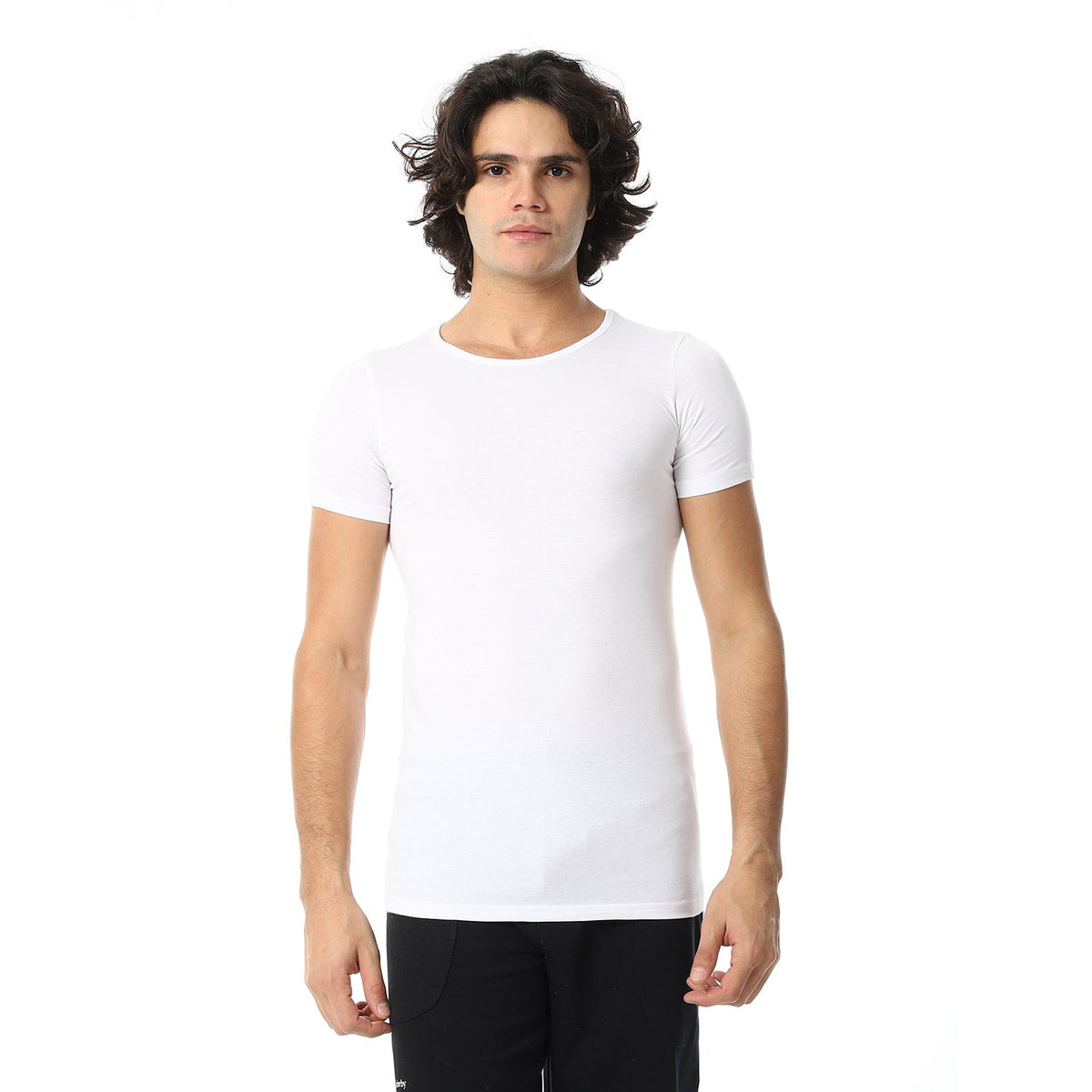 Mens Half Sleeve Combed 3 Pcs - White - Red Cotton