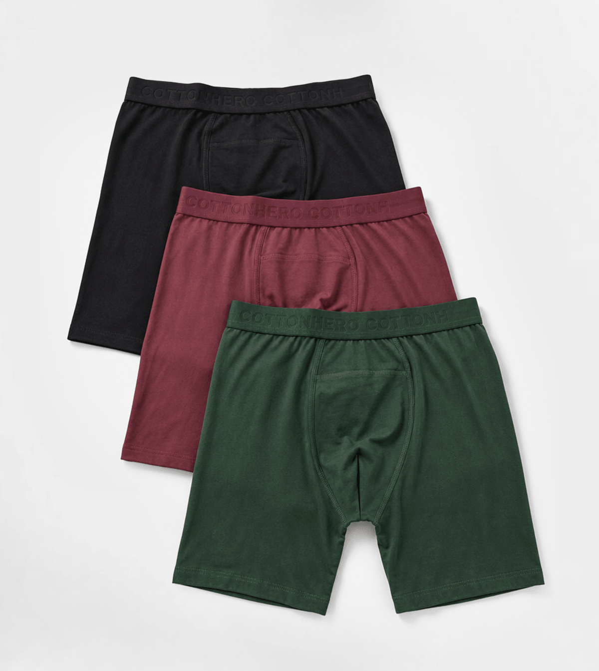 Men's Long Boxer 3-Pack - Red Cotton