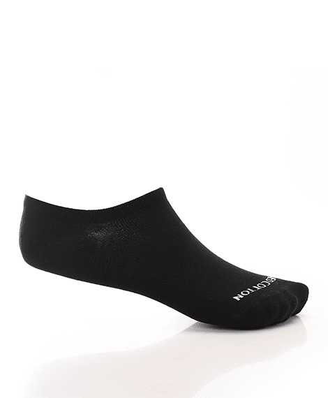 Men's No Show Socks - Black - Red Cotton