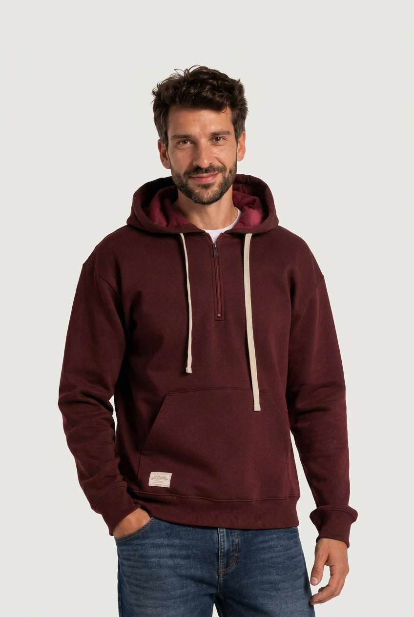 Men’s Padded Cotton Hoodie - Red Cotton