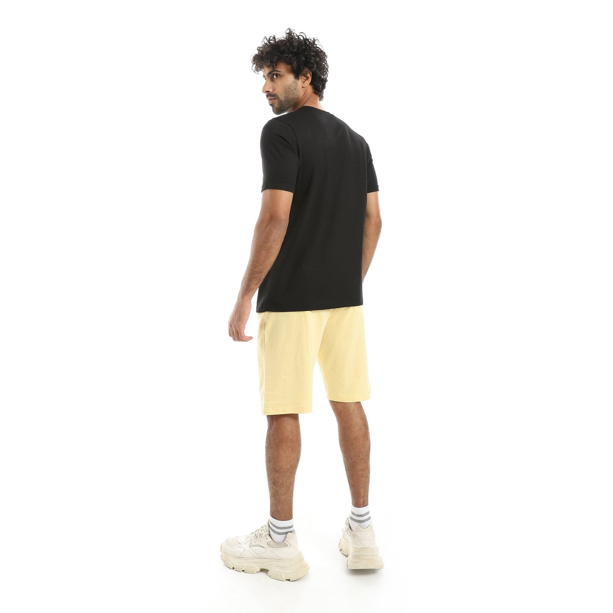 Men’s Pajama Set – Tropical Tee & Cotton Shorts - Red Cotton