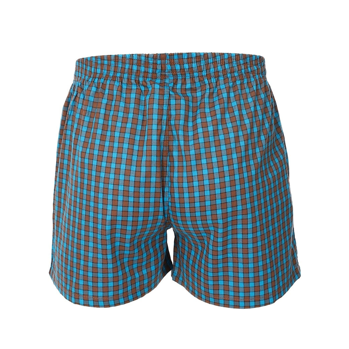 Men's Plaid Boxer, Stylish Blue Comfy - Red Cotton