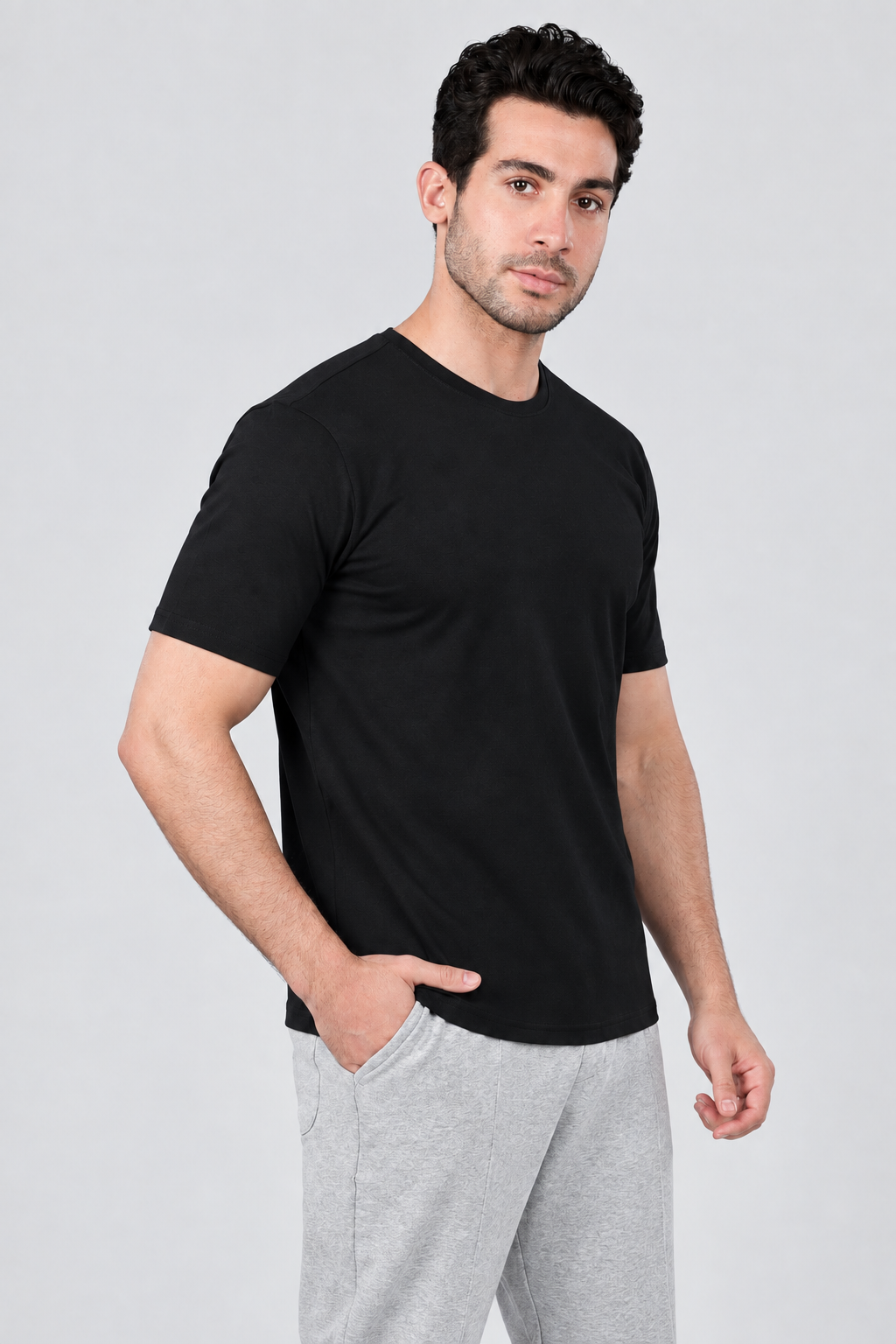 Men's Regular Fit Cotton T-Shirt - Black - Red Cotton