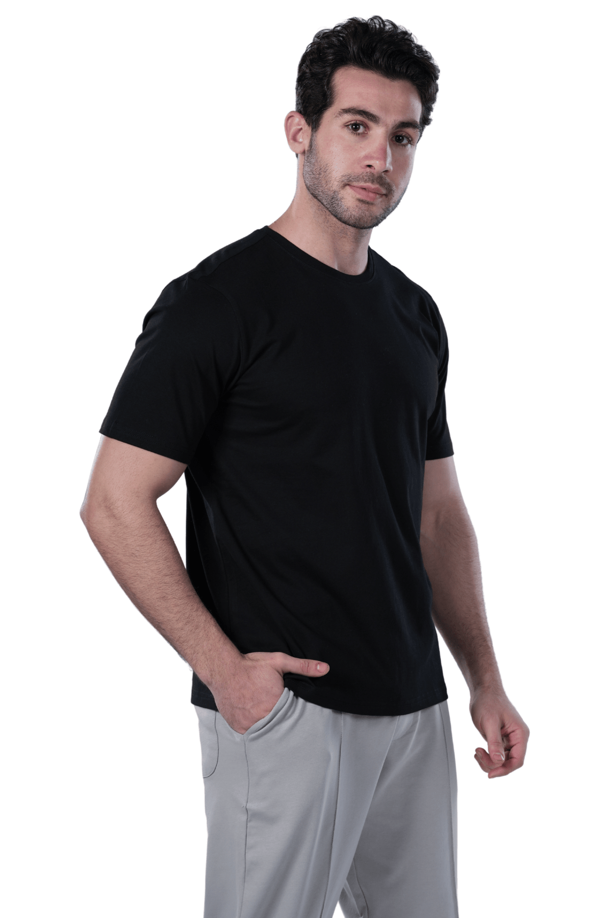 Men's Regular Fit Cotton T-Shirt - Black - Red Cotton