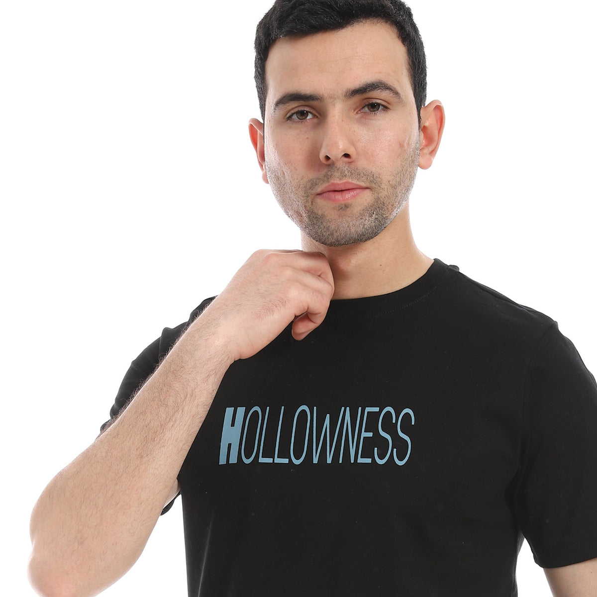 Men's Regular Fit Printed Cotton T-Shirt- Black - Red Cotton